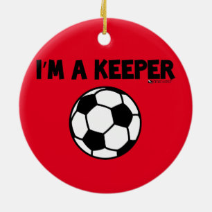 Ich bin EINE WÄCHTER-FUSSBALL-VERZIERUNG Keramik Ornament