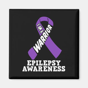 Ich bin eine Warrior Epilepsie Awareness Ribbon-Kr Magnet