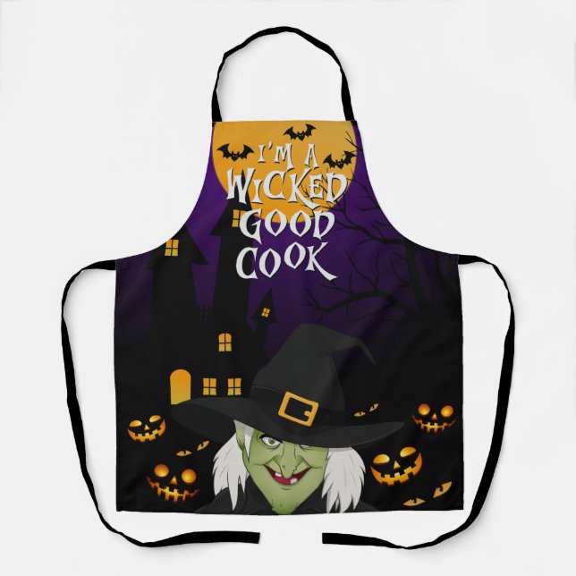 Ich bin eine Wicked Good Cook All-over Print-Schür Schürze (Vorderseite)