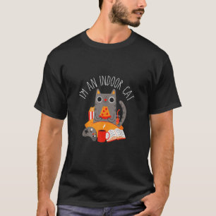 Ich bin eine Wohnungskatze, lesende Kaffee-Gaming- T-Shirt