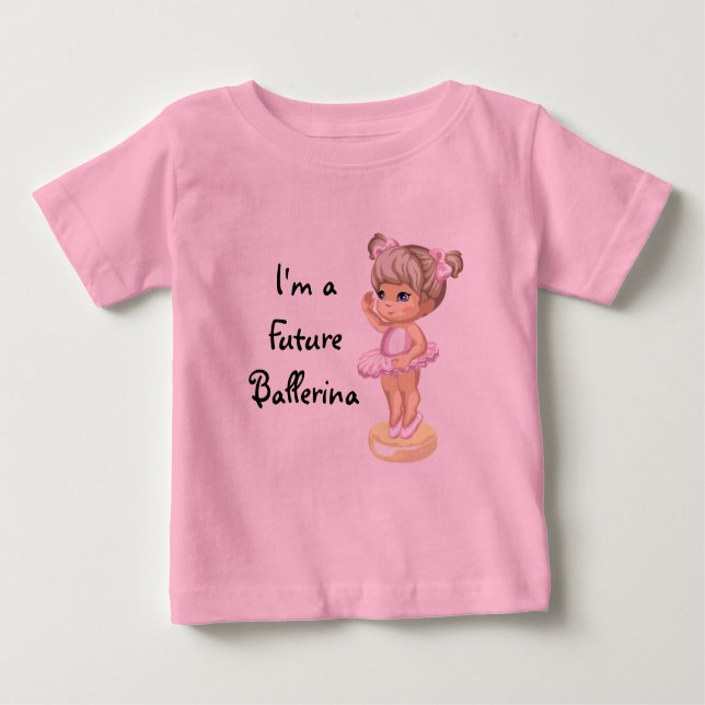 Ich bin eine zukünftige Ballerina Baby T-shirt (Vorderseite)
