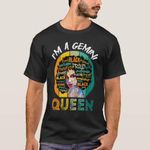 Ich bin eine Zwillinge-Königin Vintage Melanin Sch T-Shirt