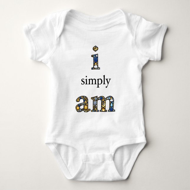 Ich bin einfach auf vorderer, leuchtender baby strampler (Vorderseite)