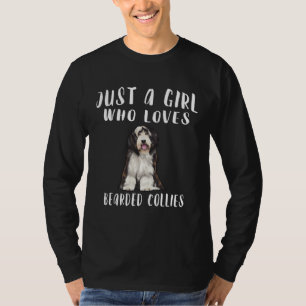 Ich bin einfach ein Mädchen, das langhaarige Colli T-Shirt