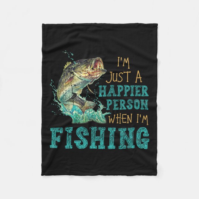 Ich bin einfach glücklicher, wenn ich fische fleecedecke (Vorderseite)