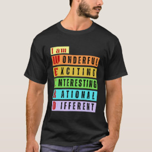 Ich bin einzigartig seltsam retro augenfällig bunt T-Shirt