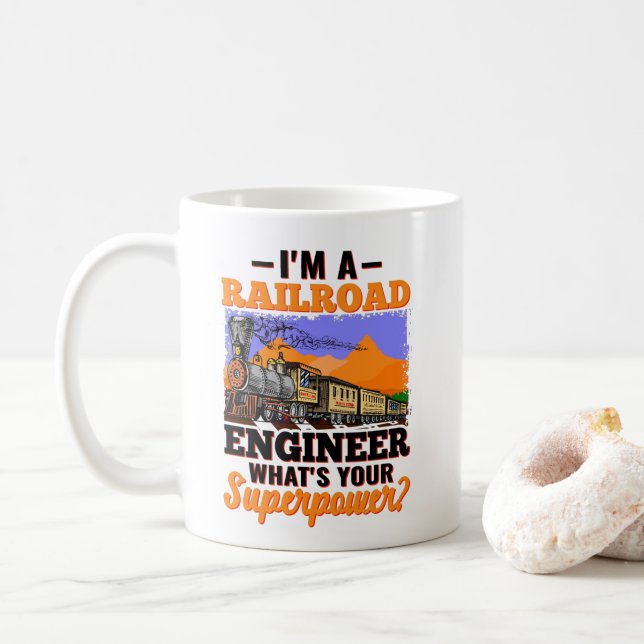 Ich bin Eisenbahningenieur Was ist deine Supermach Kaffeetasse (Mit Donut)
