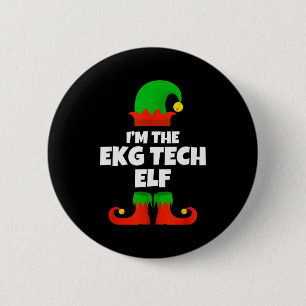 Ich bin Ekg Tech Elf Familie Pyjama Weihnachten El Button