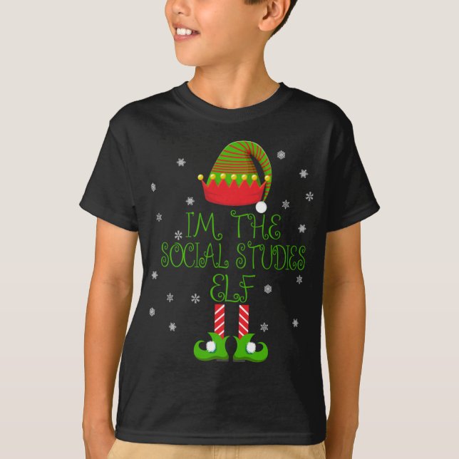 Ich bin Elf Funny Teacher Xmas der Sozialwissensch T-Shirt (Vorderseite)
