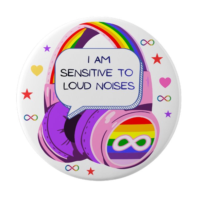 Ich bin empfindlich gegenüber Geräuschen Abzeichen Button (I Am Sensitive to Noises Badge Pin Sensory Badge)