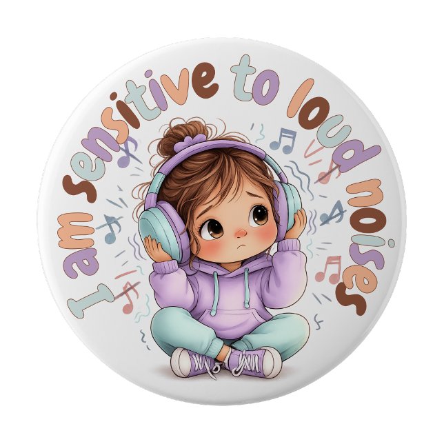 Ich bin empfindlich gegenüber Geräuschen Abzeichen Button (I Am Sensitive to Noises Badge Pin Sensory Badge)