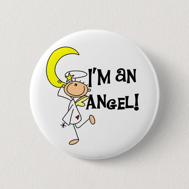 Ich bin Engel T-Shirts und Geschenke Button (Vorderseite)