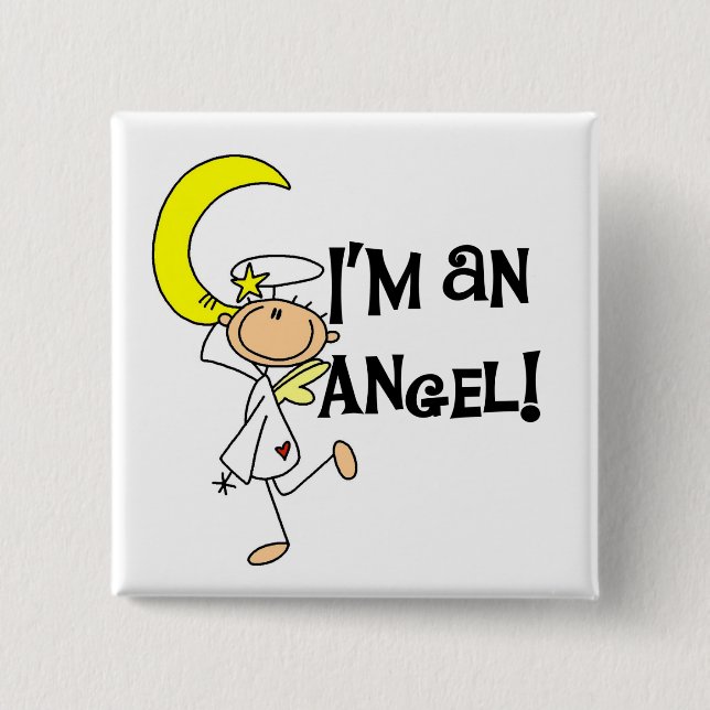 Ich bin Engel T-Shirts und Geschenke Button (Vorderseite)