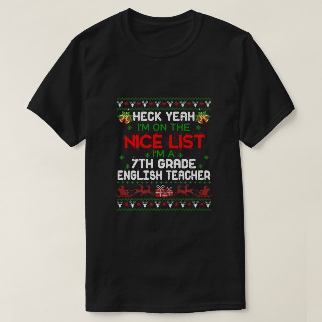 Ich bin Englischlehrerin der 7. Klasse Ugly Sweate T-Shirt (Design vorne)