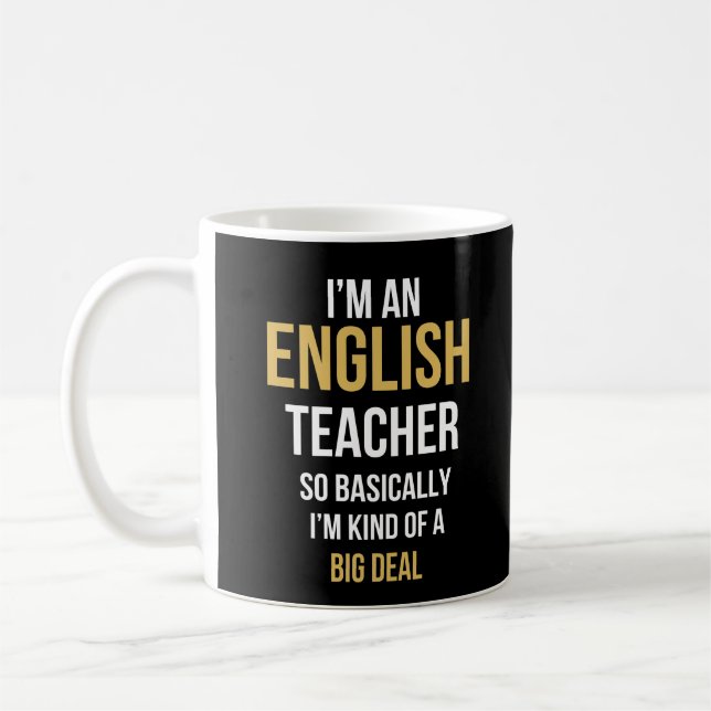 Ich bin Englischlehrerin Funny English Teacher Kaffeetasse (Links)