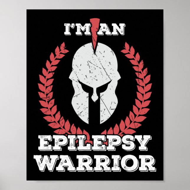 Ich bin Epilepsie-Krieger-Epilepsie-Bewusstsein Poster (Vorne)