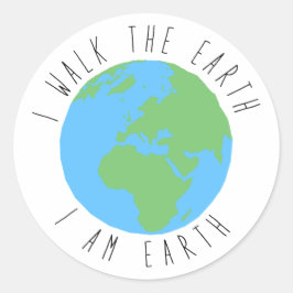 Ich bin Erde Runder Aufkleber