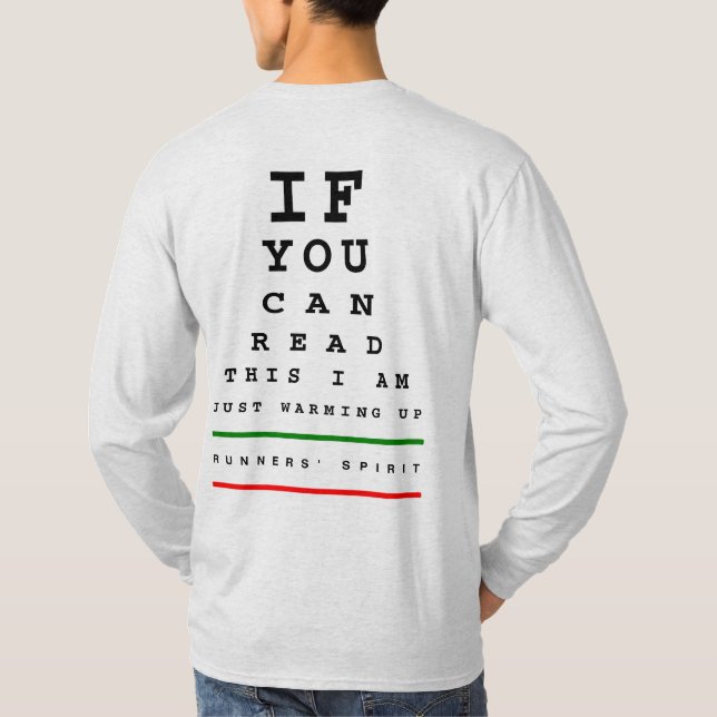 Ich bin Erwärmung auf Augendiagramm - LS Sport-Tek T-Shirt (Rückseite)