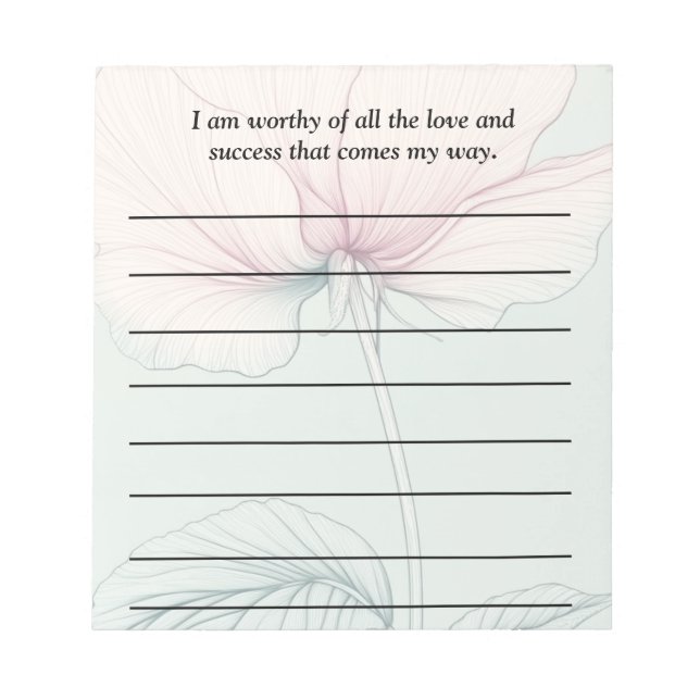 Ich bin es wert.. notizblock (Vorderseite)