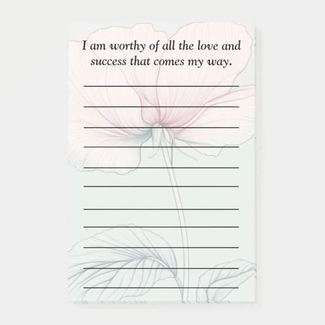 Ich bin es wert.. post-it klebezettel (Vorderseite)