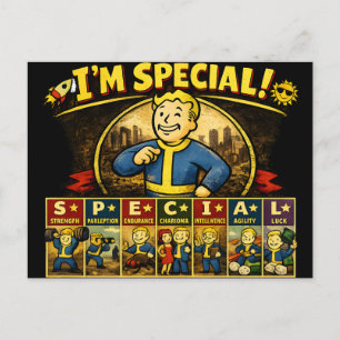 Ich bin etwas Besonderes Fallout-inspirierte Sta Postkarte