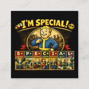 Ich bin etwas Besonderes Fallout-inspirierte Sta Quadratische Visitenkarte