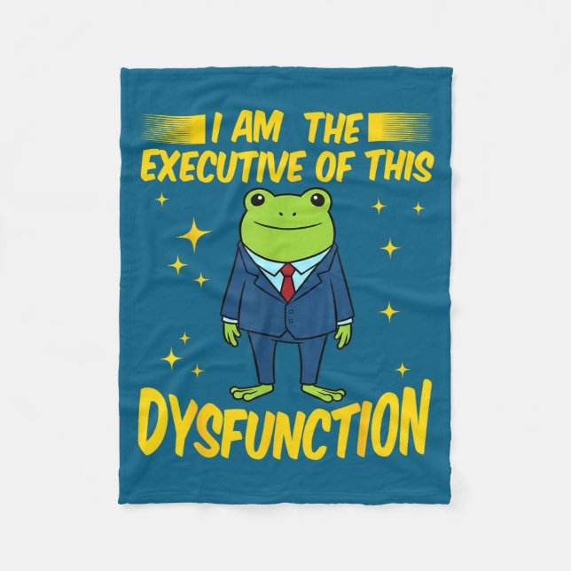 Ich Bin Executive Dysfunction Frosch Meme T-Shirt Fleecedecke (Vorderseite)