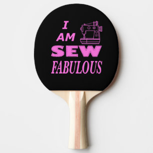 Ich bin fabelhaft in Schwarz und Rosa Tischtennis Schläger