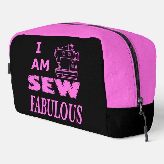 Ich bin fabelhaft in Schwarz und Rosa Waschbeutel (Rechte Ecke)