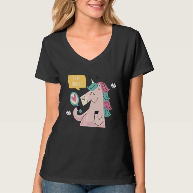 Ich bin fabulous Niedlich Unicorn T-Shirt (Vorderseite)