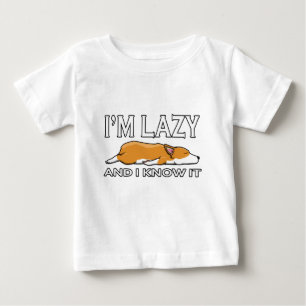 Ich bin faul und ich weiß es Lustiger schlafender Baby T-shirt