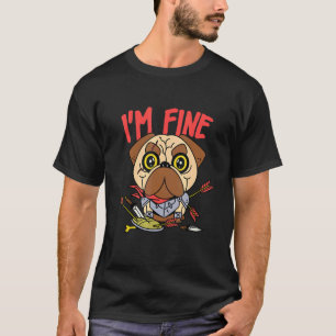 Ich bin fein Bogenschießen Mops Mittelalterlicher T-Shirt