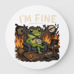 Ich bin feiner Frosch Das ist feine Meme-Kunst Große Wanduhr