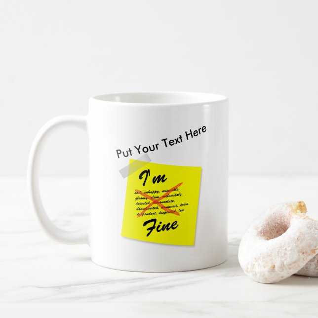 Ich bin feines Post-it-Zettel Kaffeetasse (Mit Donut)