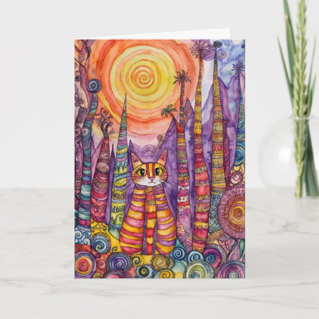 Ich bin Feline Fine Cat Grußkarte Karte (Vorderseite)