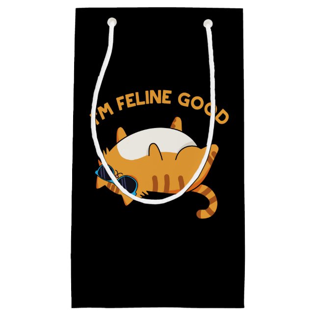 Ich bin Feline Good Funny Fat Cat Pun Kleine Geschenktüte (Vorderseite)