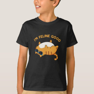 Ich bin Feline Good Funny Fat Cat Pun T-Shirt