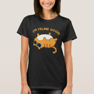 Ich bin Feline Good Funny Fat Cat Pun T-Shirt