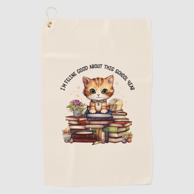 Ich bin Feline gut an diesem Schuljahr Golfhandtuch (Vorderseite)