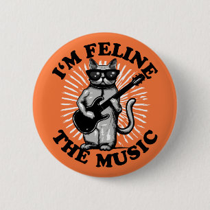 Ich bin Feline The Music Gitarrenspielerkatze Button
