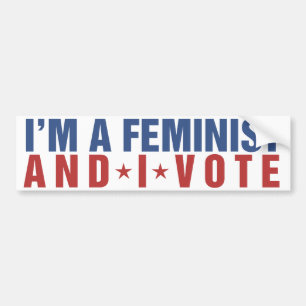 Ich bin Feministin und stimme dafür Autoaufkleber