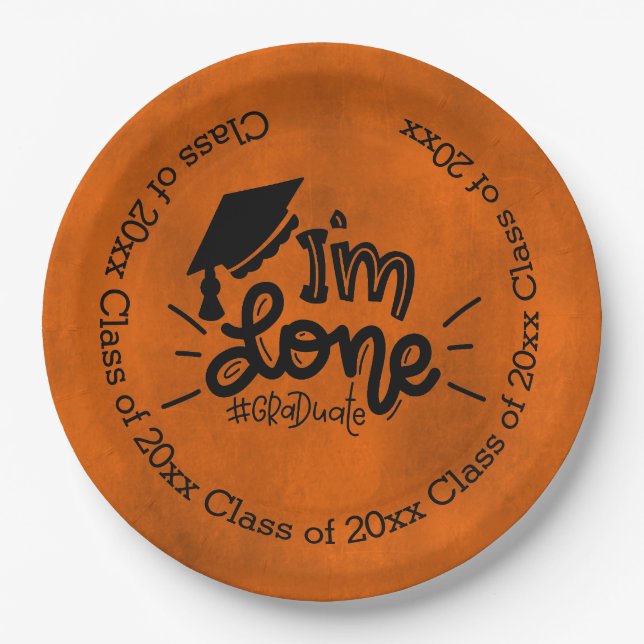 Ich bin fertig - Orange Pappteller (Vorderseite)