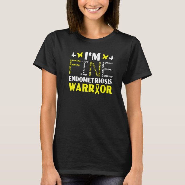 Ich bin Fine Endo Warrior Endometriose Awareness D T-Shirt (Vorderseite)