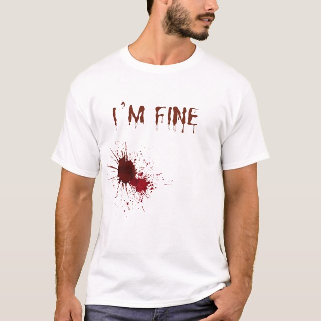 Ich bin Fine Film Halloween Zombie Shark Bite Grap T-Shirt (Vorderseite)