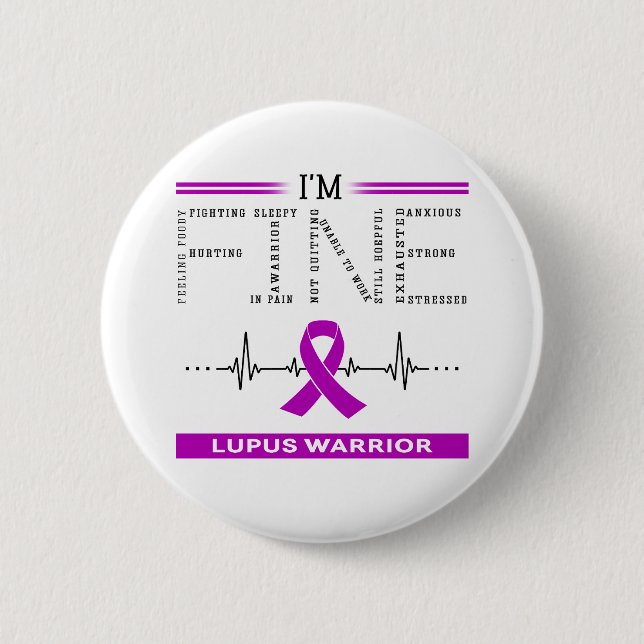 Ich bin Fine Lupus Warrior Button (Vorderseite)