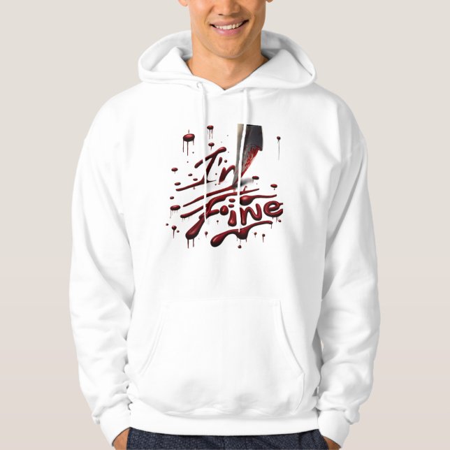 Ich bin Fine Movie Halloween Zombie Hoodie (Vorderseite)