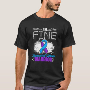 Ich bin Fine Ribbon Warrior Rheumatoid Arthritis A T-Shirt
