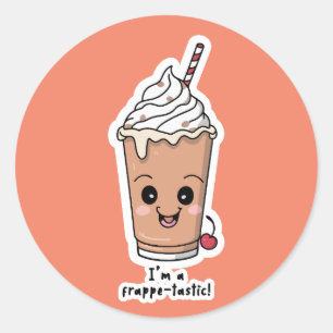 Ich bin Frappe-tastisch Rahm mit Schlagsahne Runder Aufkleber