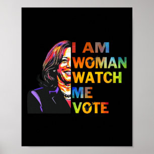 Ich bin Frau beobachten Sie mir Kamala Harris Walt Poster