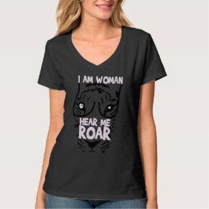 Ich bin Frau, hört mich brüllen Feministische Bewe T-Shirt